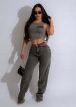 Alt text: Stylish and versatile All In Love Denim Pant Set Denim, perfect for any casual occasion