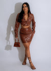 Versatile Faux Leather Skirt Set