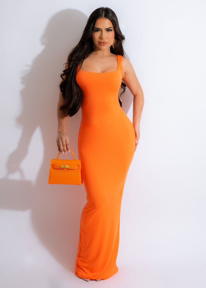 An Illusion Maxi Dress Orange
