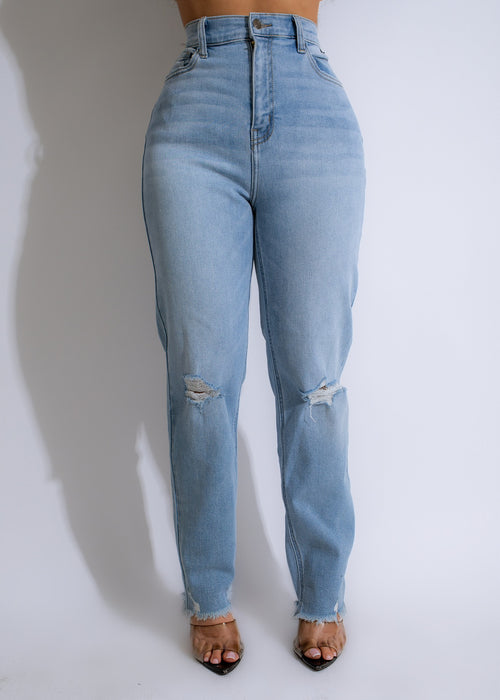 Light Denim Ripped Jeans with a distressed and vintage feel