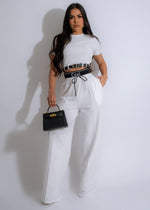 Modern Chic Pant Set White with tailored fit and elegant design