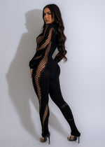 Stylish and versatile black cutout jumpsuit, perfect for any occasion