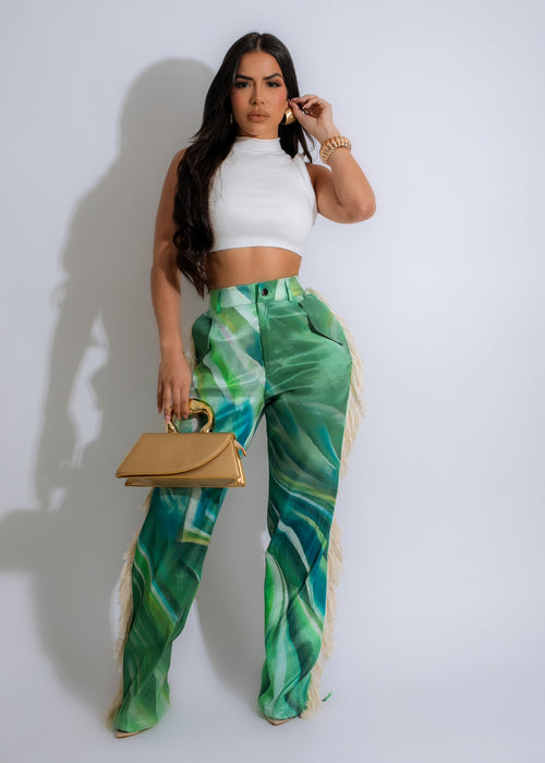 Stylish and trendy GREM reservation fringe pants for a fashionable look