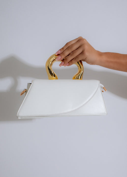 My Decision Handbag White, a stylish and spacious accessory for everyday use, with adjustable straps and multiple compartments for organization and convenience