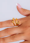 Shimmering crystal Paradise Resort Ring on a woman's elegant finger