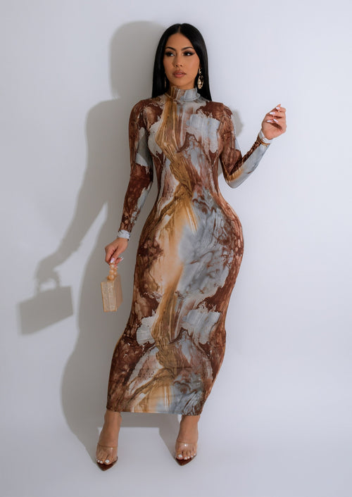 The Perfection Midi Dress Brown