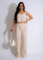 Addicted To Linen Pant Set Nude
