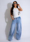 Stylish light denim alternative jeans with distressed details for a trendy look
