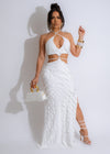 Tell Me Now Maxi Dress White - Front View, V-neck, Sleeveless, Flowy Fabric, Floor Length, Perfect for Summer Outings, Available in Multiple Sizes and Colors