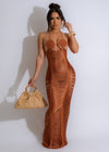 Saharan Sunset Maxi Dress Brown