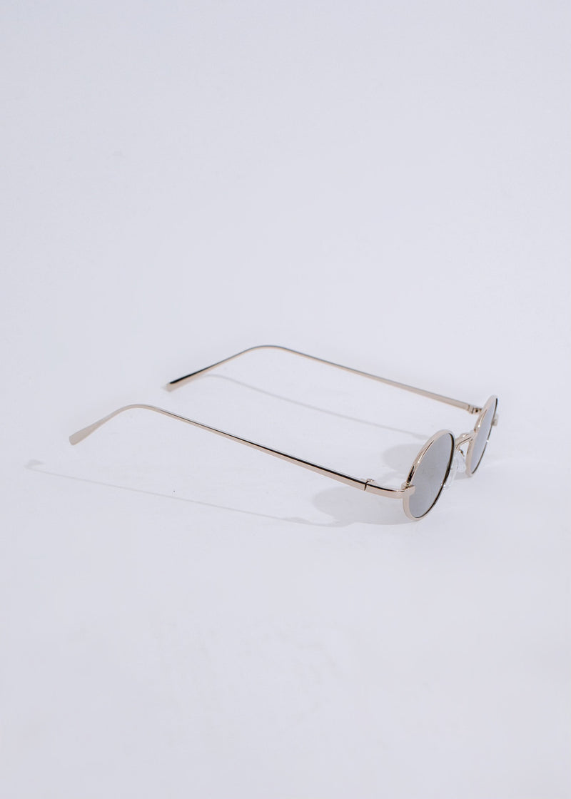 Stylish silver sunglasses with UV protection and adjustable nose pads