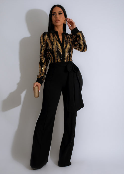 Shining Brigth Sequin Jumpsuit Black