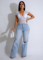 Focus On Me Lace Crop Top White