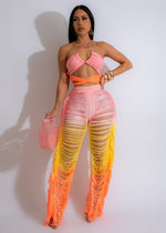 You Lost Distressed Me Pant Set Pink - Front View