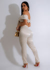 Rule The World Silk Pant Set Nude - Elegant and luxurious two-piece outfit in a soft, neutral shade