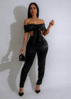 Black silk pant set with a luxurious feel, perfect for ruling the world in style