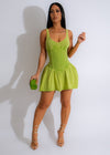 Truth Or Dare Ribbed Mini Dress Green