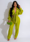 Chic Fluidity Pant Set Green