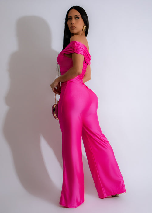 About Your Love Silk Jumpsuit Pink