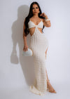 White maxi dress with popcorn texture fabric, ideal for work or casual wear