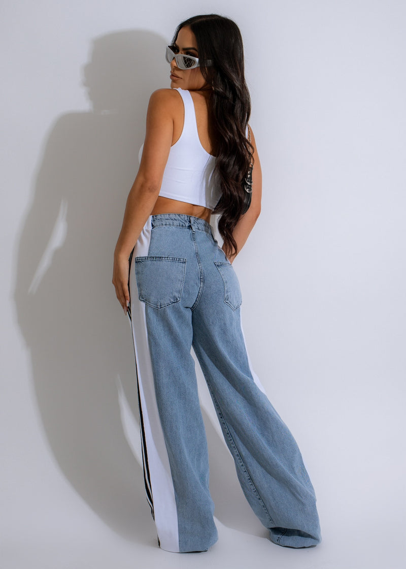 Stylish and comfortable Perfect Vibes Jeans White, a perfect addition to your wardrobe for a trendy and relaxed look