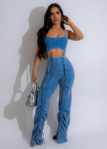 Better Impossible Ribbed Pant Set Blue