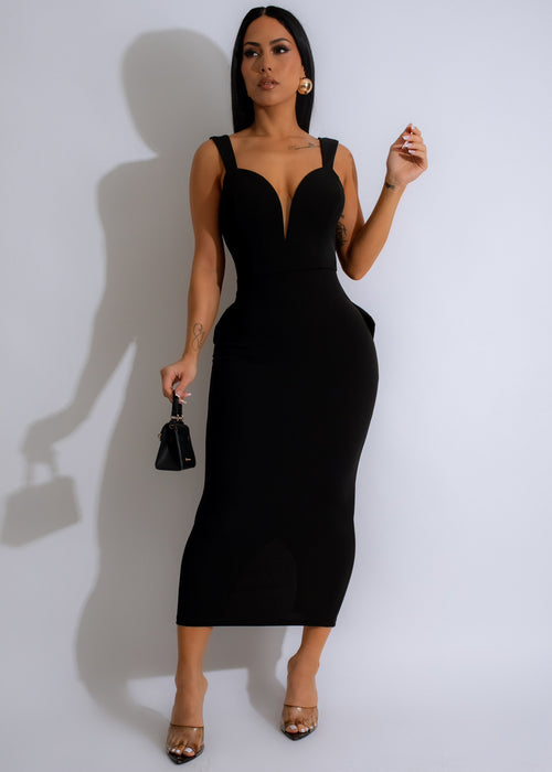 Your Needs Met Midi Dress Black