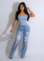 Mixed Emotions Rhinestones Distressed Jeans