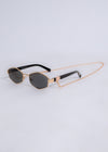 Stylish black sunglasses with oversized frames and UV protection for women