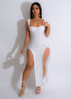 Be Myself Glitter Midi Dress White - Stunning white dress with shimmering glitter detailing