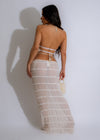 Pretty Baby Lace Skirt Set Nude, back view, with ribbon detail