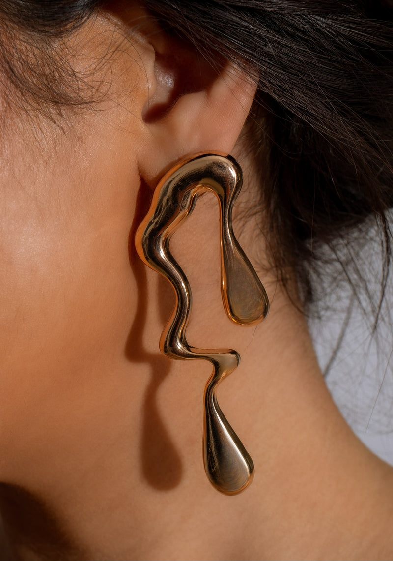 Beautiful gold Icon Art earrings with intricate design and stunning detailing