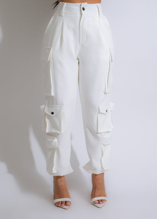 Much Confidence Cargo Jogger White