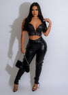 Different Galaxy Faux Leather Pants Black