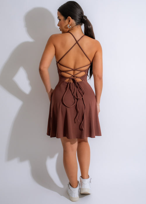 Always Fit Mini Dress Set Brown