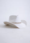  Sunset Glamour Rhinestones Cowboy Hat in White, featuring stunning rhinestone embellishments and a chic Western style