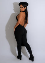 Gorgeous Outta My Way Ribbed Jumpsuit Black featuring a chic black color and comfortable, stylish design