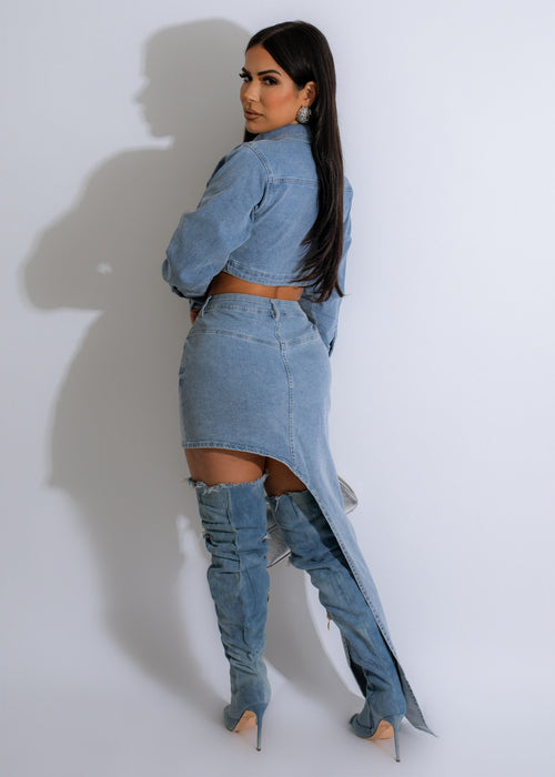 Beg Me Denim Skirt Set