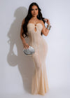 Possibilities Mesh Maxi Dress Nude - Elegant and versatile sleeveless dress in a soft neutral shade