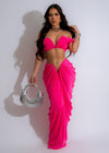 Never The Same Ruched Skirt Set Pink