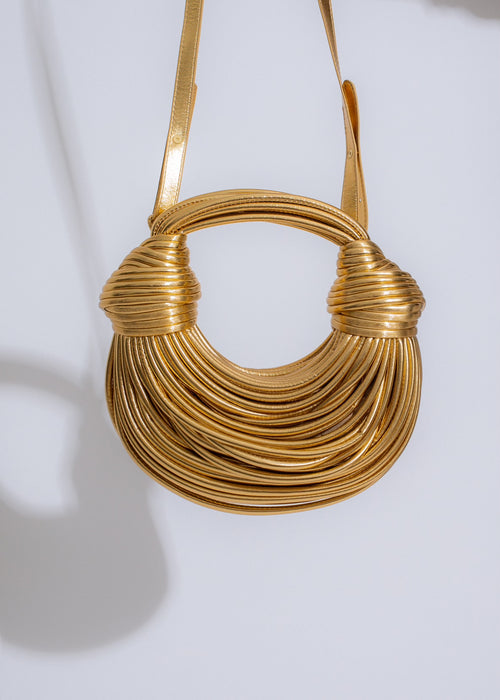 Stylish and elegant City Girl Handbag Gold with adjustable shoulder strap