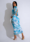Beautiful blue Want To Want Me Mesh Maxi Dress, perfect for summer outings and special occasions