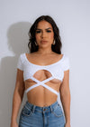 Mind Body Ribbed Crop Top White
