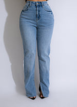 Light denim Thoroughfare Jeans with distressed detailing and a relaxed fit