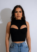 Black ribbed crop top with spaghetti straps for trendy dancewear