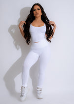 Yoga Flex Ribbed Crop Top White with seamless design and moisture-wicking fabric