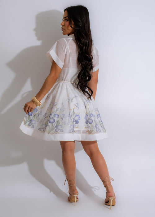 Better With Flowers Mini Dress White