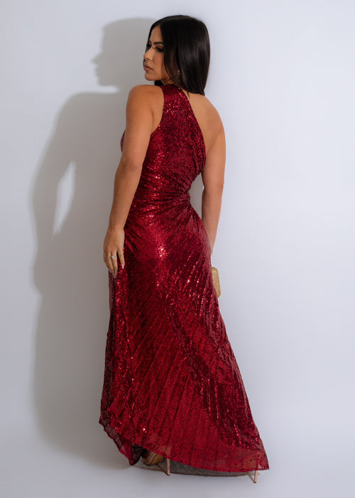My Poison Sequin Ruched Maxi Dress