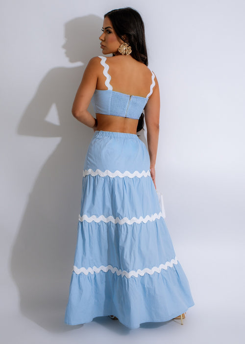 Your Need Me Skirt Set Blue