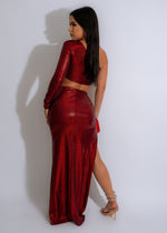 One And Only Glitter Skirt Set Red